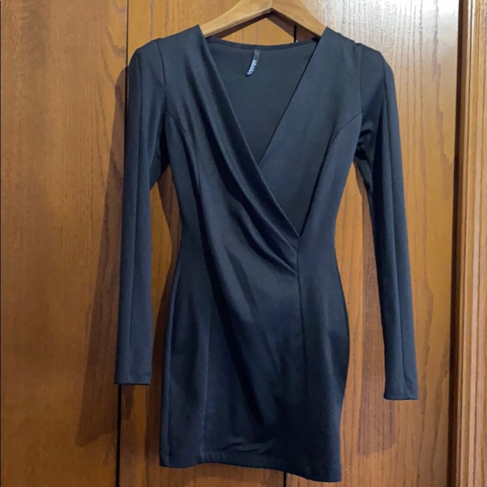 Little black long sleeve dress.
